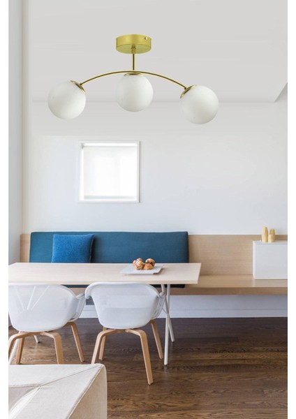 UltraNova Modern cam avize, 3'lü, şık ve zarif tasarım, 35x50 cm, parlak ve dayanıklı materyal