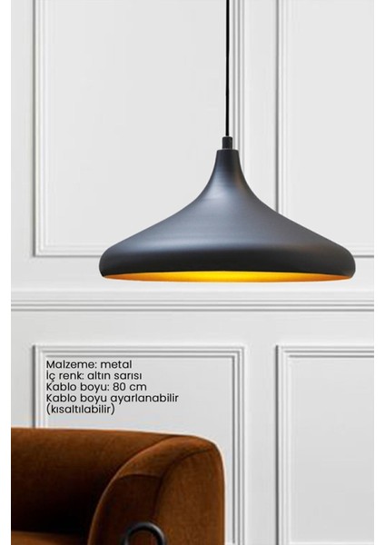 UltraNova Şık Siyah Alüminyum Avize, 35 cm, modern sarkıt lamba, mutfak ve salon için ideal fırsatları