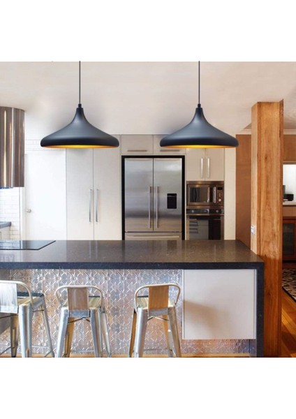 UltraNova Şık Siyah Alüminyum Avize, 35 cm, modern sarkıt lamba, mutfak ve salon için ideal indirimleri