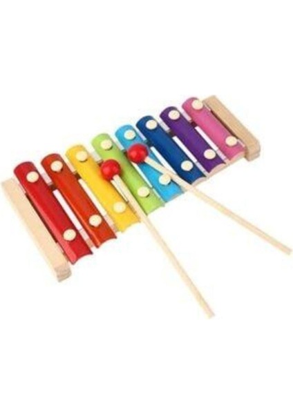 UltraNova Ahşap Ksilofon 8 Nota, Renkli, Eğlenceli ve Öğretici Müzik Aleti, 2+ Yaş