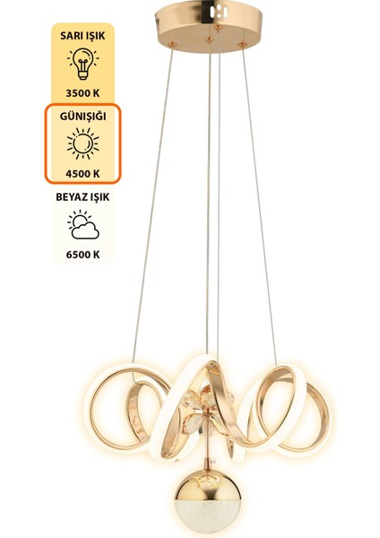 UltraNova Modern Alüminyum Sarkıt Avize, Çok Renkli, Dimmerli, 30x70 cm, Salon ve Mutfak İçin