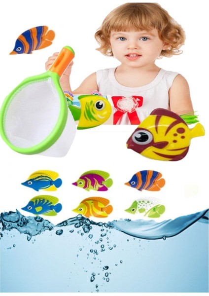 Oyuncak Fileli Balık Tutma Oyunu 7 Li Set