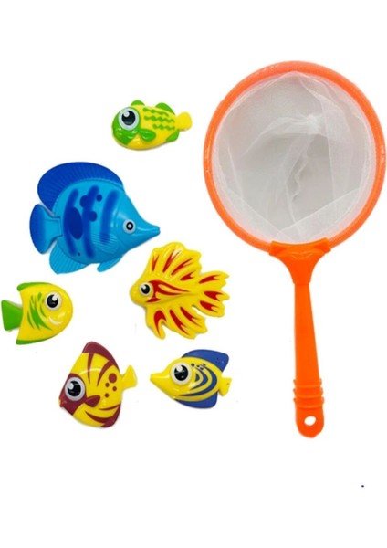 Oyuncak Fileli Balık Tutma Oyunu 7 Li Set modelleri