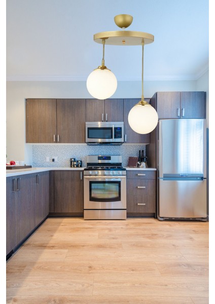 UltraNova Sonsuz Sarkıt Tepsi Eskitme 2'li Beyaz Camlı Lüks Avize, 30x30, Metal Materyal