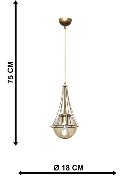 UltraNova Bal ve cam detaylı tekli avize, şık ve modern aydınlatma ürünü indirimleri