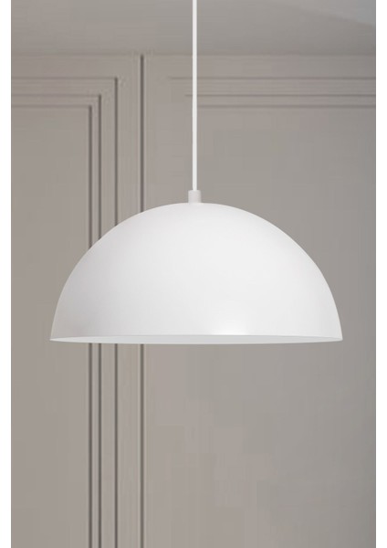 UltraNova Beyaz Metal Sarkıt Avize, Modern Tasarım, 26x26 cm, Salon Mutfak ve Dekorasyon için