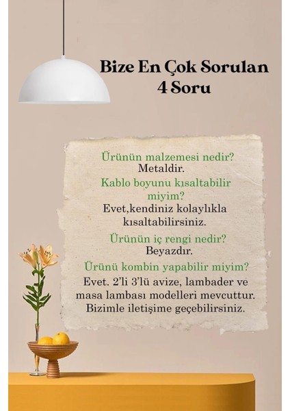 UltraNova Beyaz Metal Sarkıt Avize, Modern Tasarım, 26x26 cm, Salon Mutfak ve Dekorasyon için fiyatları