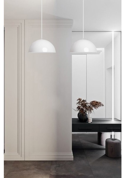 UltraNova Beyaz Metal Sarkıt Avize, Modern Tasarım, 26x26 cm, Salon Mutfak ve Dekorasyon için modelleri