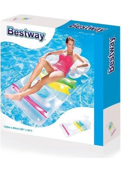 Bestway Şişme Deniz Yatağı, Sırt Destekli, Beyaz, 10+ Yaş, Renkli ve Konforlu Kullanım modelleri