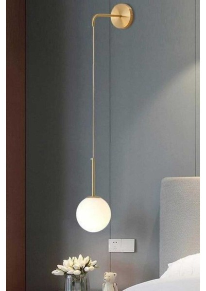 UltraNova Şık Eskitme Tekli Aplik, Beyaz Cam, Modern Tasarım, Metal Malzeme