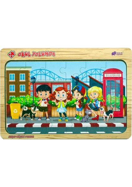 UltraNova Çocuklar İçin Renkli Ahşap Puzzle, 24 Parça, 1+ Yaş için Eğlenceli Aktivite