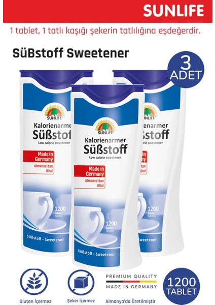 Substoff Tatlandırıcı 1200 Tablet 3 Adet