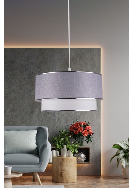 UltraNova Şık Gri Kumaş Sarkıt Avize, Oturma ve Yatak Odası İçin Modern Aydınlatma fırsatları