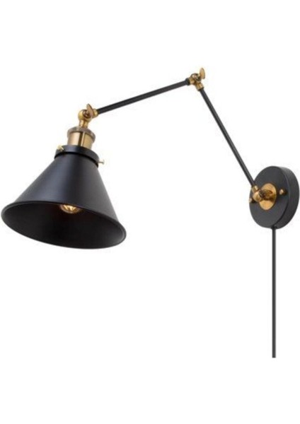 UltraNova Hareketli akrobatik aplik, metal malzeme, modern tasarım, siyah renk, 1 ampüllü