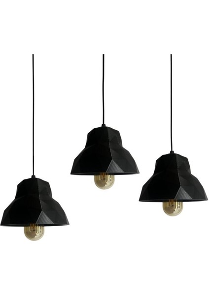 UltraNova Prizma Siyah Tekli Avize, E27, Rustik Ampul, Plastik Malzeme, 145x110 Boyut fiyatları