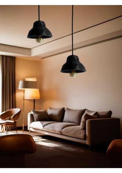 UltraNova Prizma Siyah Tekli Avize, E27, Rustik Ampul, Plastik Malzeme, 145x110 Boyut modelleri