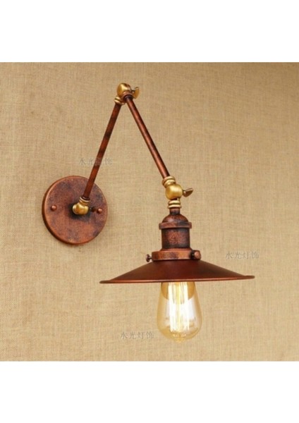 UltraNova Retro metal bakır eskitme akrobat duvar lambası, modern tasarım, siyah renk, 23 cm