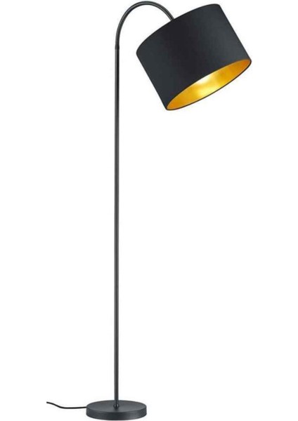 UltraNova Retro rustik köşe lambası, kumaş kaplama, yüksekliği 101-150 cm, siyah renk