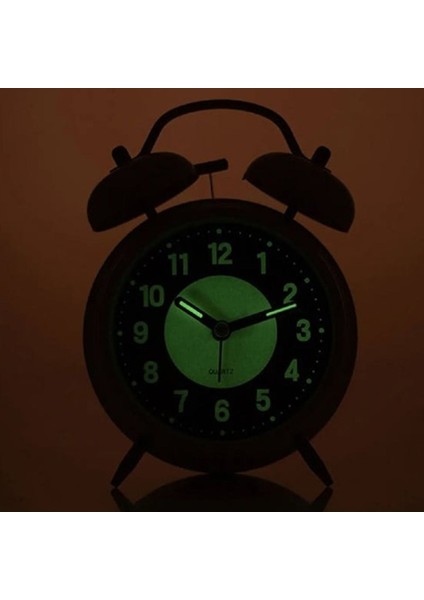 UltraNova Fosforlu ve Işıklı Metal Çalar Saat, Ofis ve Ev Dekorasyonu İçin Nostaljik Zaman Göstergesi