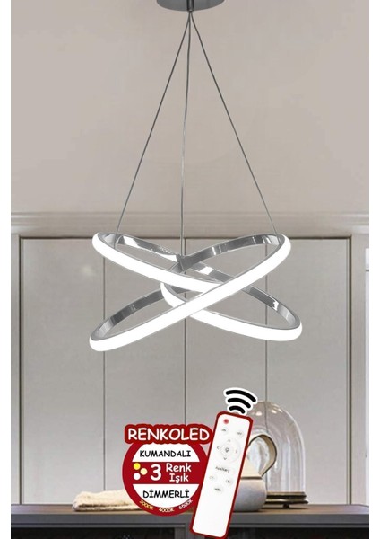 UltraNova 3 Renk Işıklı Modern Sarkıt Led Avize, Alüminyum, 33x70, Salon, Mutfak, Hol İçin fırsatları