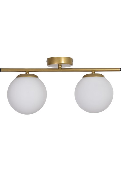 UltraNova Modern 2'li Eskitme Beyaz Cam Avize, Metal Materyal, Şık ve Zarif Tasarım