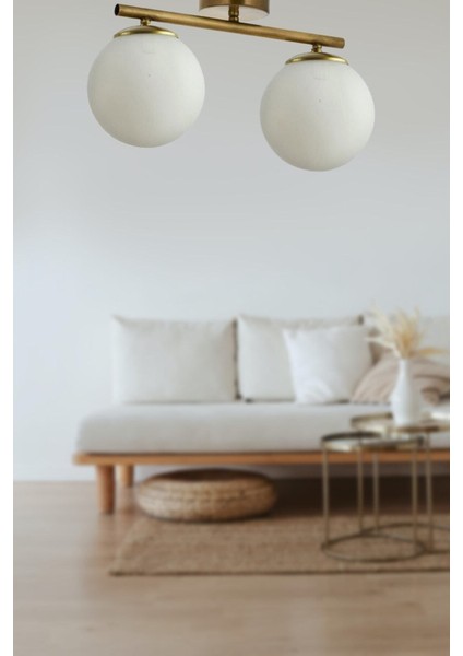 UltraNova Modern 2'li Eskitme Beyaz Cam Avize, Metal Materyal, Şık ve Zarif Tasarım fiyatları