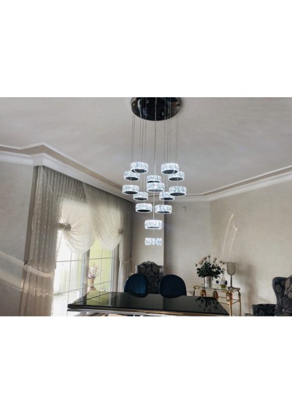 UltraNova Işıklandırmalı Kristal Taşlı Krom Plaket, Estetik ve Şık Tasarım
