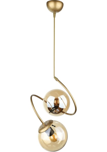 UltraNova Bal Cam Eskitme 2'li Avize, Metal, 30x80 cm, şık ve modern tasarım modelleri