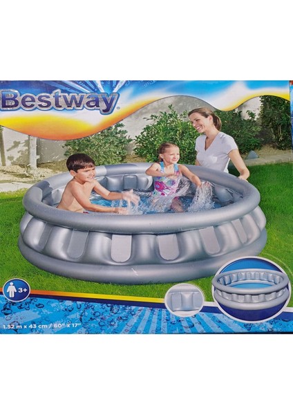 Metalik şişme havuz 152cm x 43cm, pompa dahil değil, keyifli yaz günleri için ideal