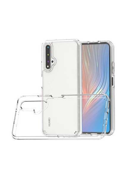 Huawei Nova 5t Kılıf Crysolite Tam Koruma Şeffaf Sert Silikon