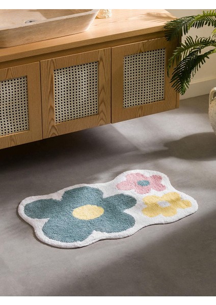 Çiçek Baskılı Banyo Paspası 50X80 cm (S5)
