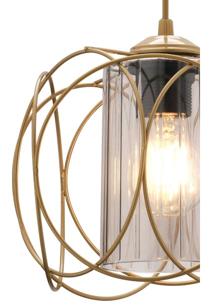 UltraNova Füme Mika Camlı Eskitme Sarkıt Avize, 12x21 cm, Metal, 1 Başlık, Modern Aydınlatma fiyatları