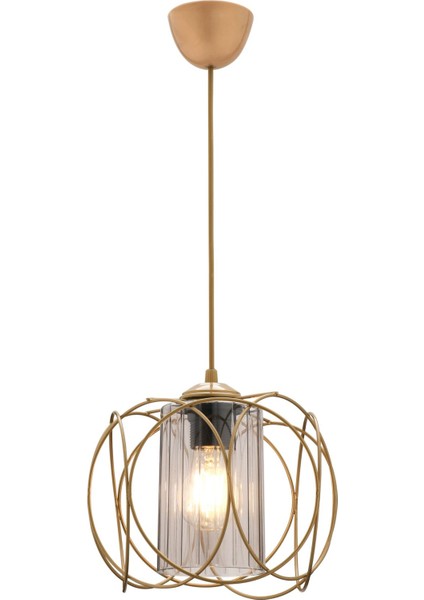 UltraNova Füme Mika Camlı Eskitme Sarkıt Avize, 12x21 cm, Metal, 1 Başlık, Modern Aydınlatma modelleri