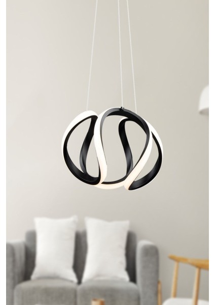 UltraNova Modern siyah sarkıt LED avize, şık ve parlak aydınlatma için ideal seçim