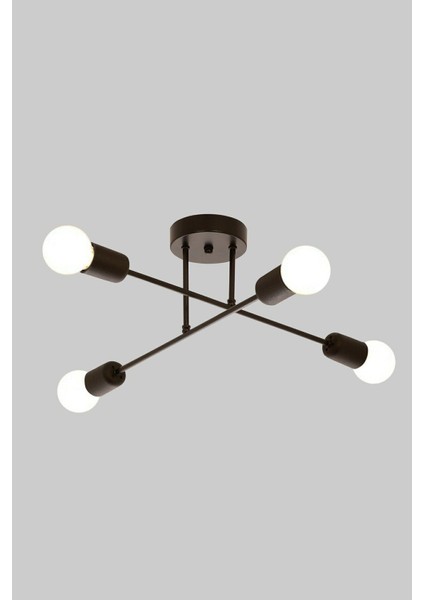 UltraNova Modern spor tavan avizesi, siyah, 4'lü, metal, ampulsüz, 35x50, şık aydınlatma fiyatları