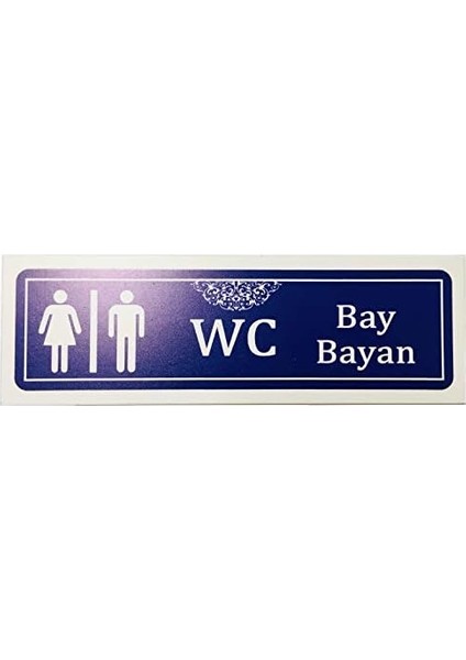 Bay Bayan Wc Yazılı Kapı Isimliği, Bay Bayan Wc Yönlendirme Levhası (Bay Bayan Wc)
