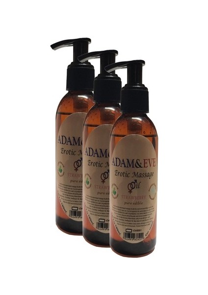 Hintohu Çilek Aromalı Masaj Yağı 125 ml 3 Adet