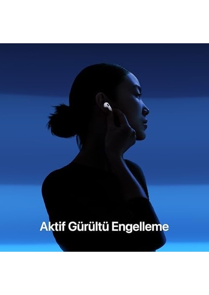 Airpods 4.nesil Anc Kablosuz Kulaklık, Bluetooth Kulaklık, Aktif Gürültü Engelleme, Adaptif Ses, Şeffaf Mod, Kişiselleştirilmiş Uzamsal Ses, Usb-C Şarj Kutusu, Kablosuz Şarj, H2 Çip