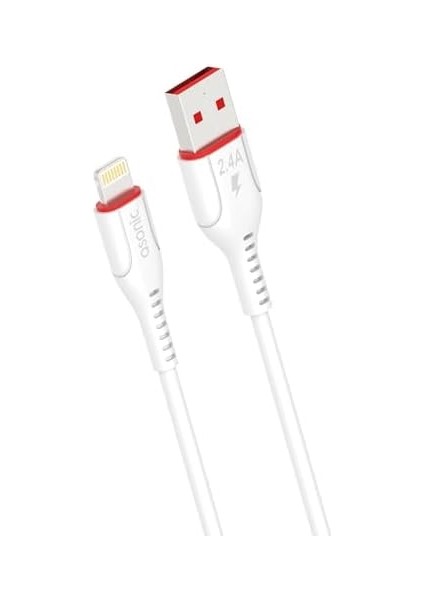 AS-X306 Ipad/iphone Lightning Beyaz Data + 2.4 A Hızlı Şarj Kablosu 1 Metre