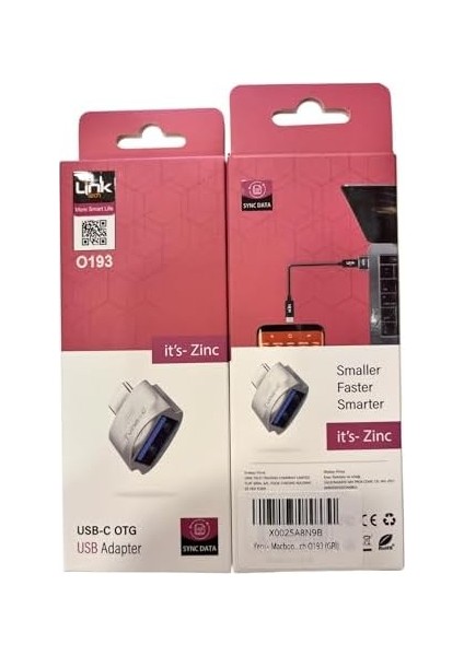 Macbook Android Windows Apple Ile Uyumlu 3.0 USB Type-C Usb-A 3.0 USB Adaptörü (Type-C Dönüştürücü Otg Metal Adaptör) Tip-C Dönüştürücü Linktech O193 (Gri)