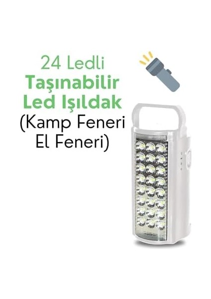 LED 24 Li Taşınabilir Işıldak Kamp Feneri El Feneri