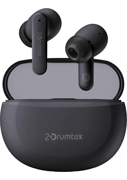 Tech 2drumtek B25 True Wriless Tws Kulaklık, Bluetooth 5.2, Hibrit Aktif Gürültü Önleme, Toza ve Suya Dayanıklı (Ipx4), Kulakiçi, Gri