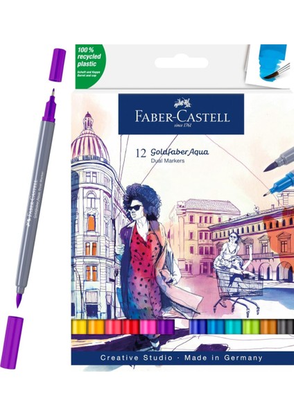 Goldfaber Aqua Çift Uçlu Sanatsal Markör 12'li