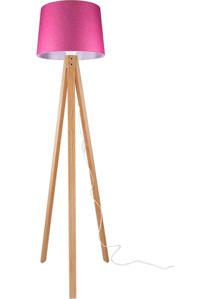 UltraNova Pembe Kumaş Lambader, Bambu Ayak, Şık ve Yüksek, Modern Tasarım