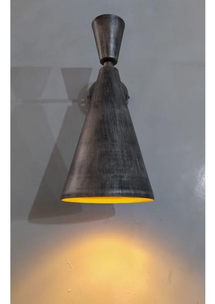 UltraNova Modern gri metal duvar lambası, şık ve zarif tasarım, 1 başlık, siyah renk