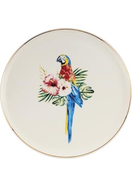 Exotic Desen 2 Düz Tabak 20 Cm, Porselen