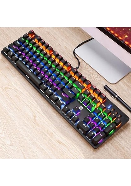 GK100F Mekanik Gaming Oyuncu Klavye Mavi Switch Ingilizce Q