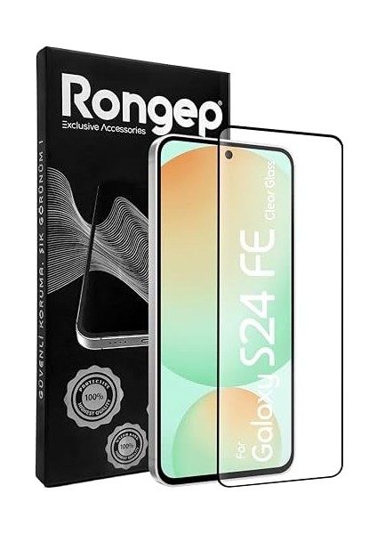 Samsung Galaxy S24 Fe Için Ekran Koruyucu Anti-Static Temperli Cam 9h Sertliğinde Ekranı Kaplayan Görüntü Kalitesini ve Dokunmatiği Etkilemeyen Darbelere ve Çizilmeye Karşı Premium Koruma