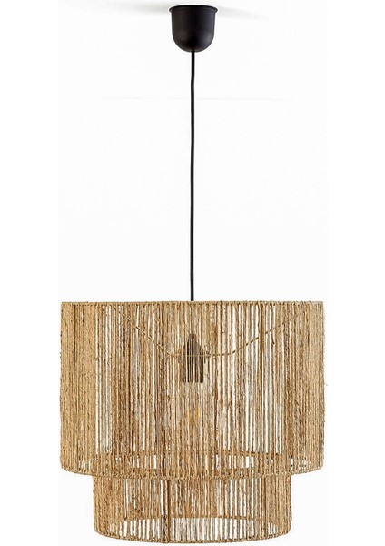 UltraNova İki Katlı Jüt Hasır Modern Rustik İskoçyan Aydınlatma Lambası 30x60 fiyatları