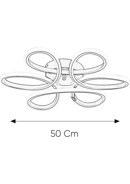 UltraNova Modern Füme Plafonyer, 3 Renkli LED, 50x90 cm, Alüminyum, Şık ve Fonksiyonel fiyatları